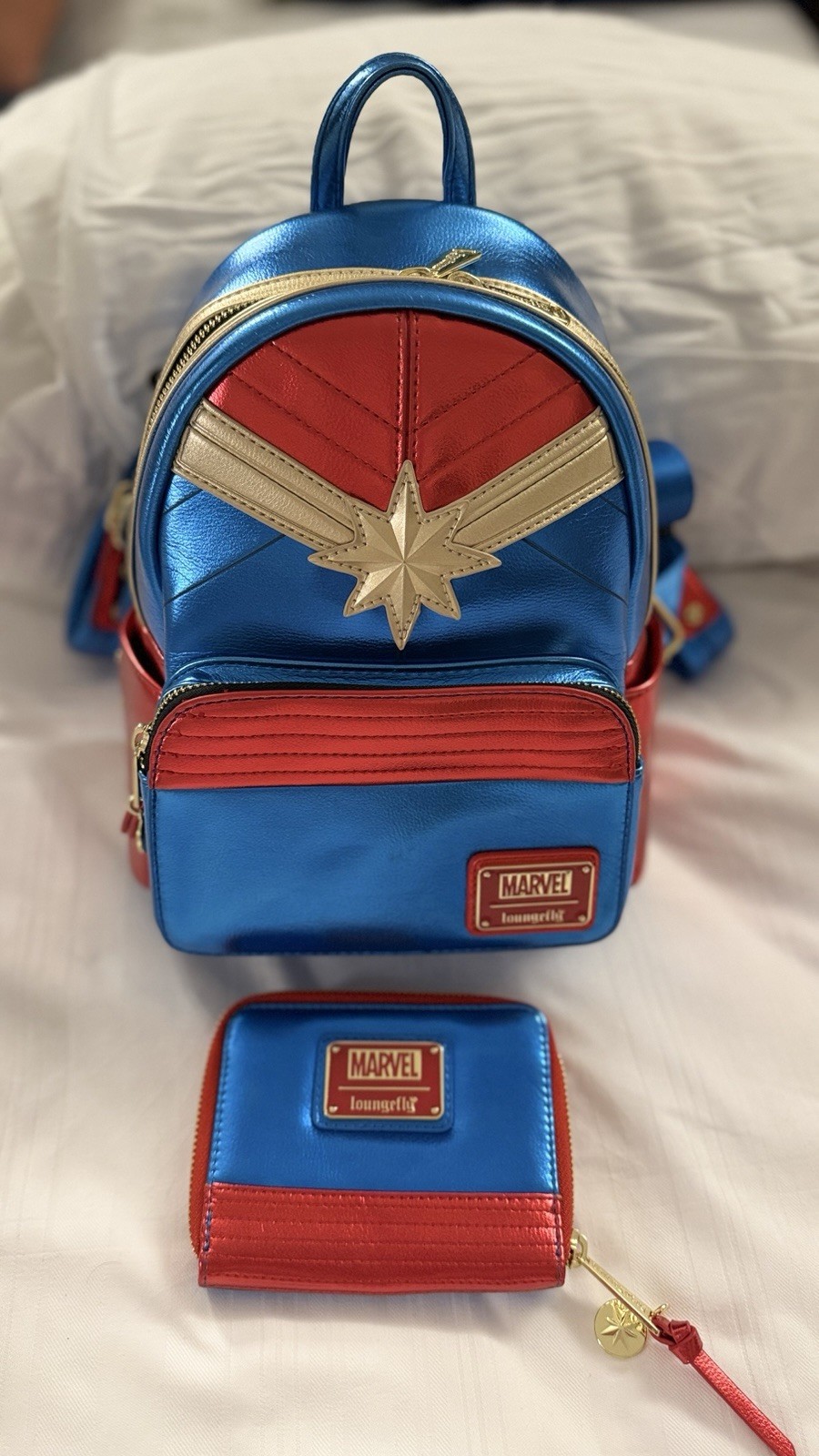 Disney Parks Marvel Loungefly Wonder woman Mini Backpack & Matching Wallet BNWOT