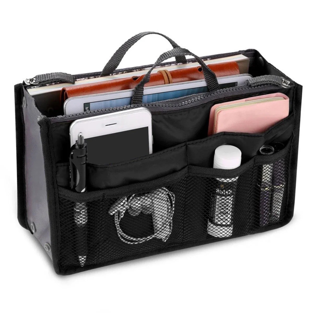 Felt Purse Organizer Insert Multi Pocket Tote Bag Shaper Handbag Cosmetic Liner