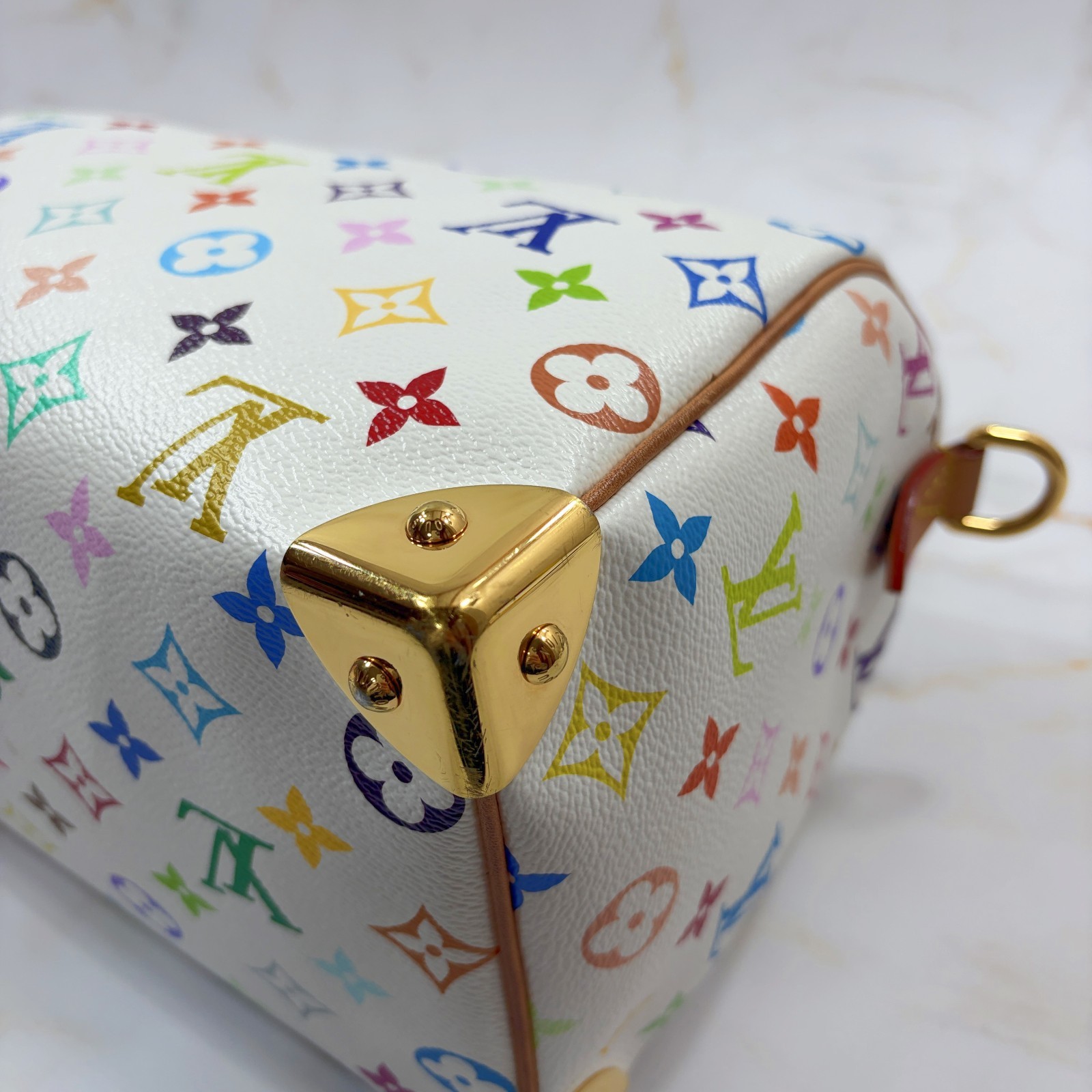 LOUIS VUITTON X Takashi Murakami Speedy 25 Bandoulière Handbag Bag White M13085