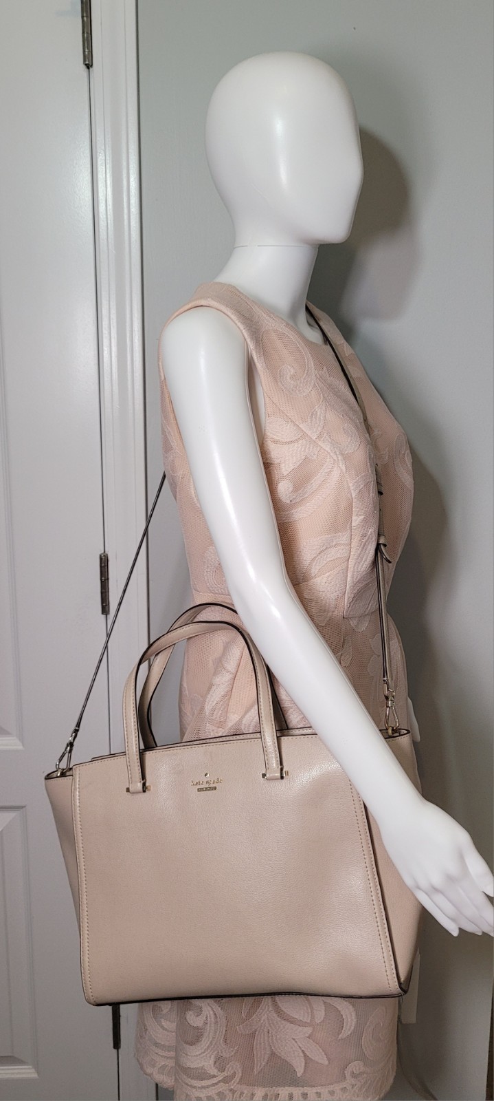 Kate Spade Patterson Drive Blush Pink Leather Satchel Tote Crossbody Bag