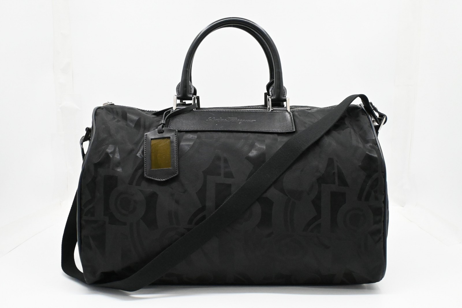 Authentic Ferragamo Boston Bag Shoulder Bag Black