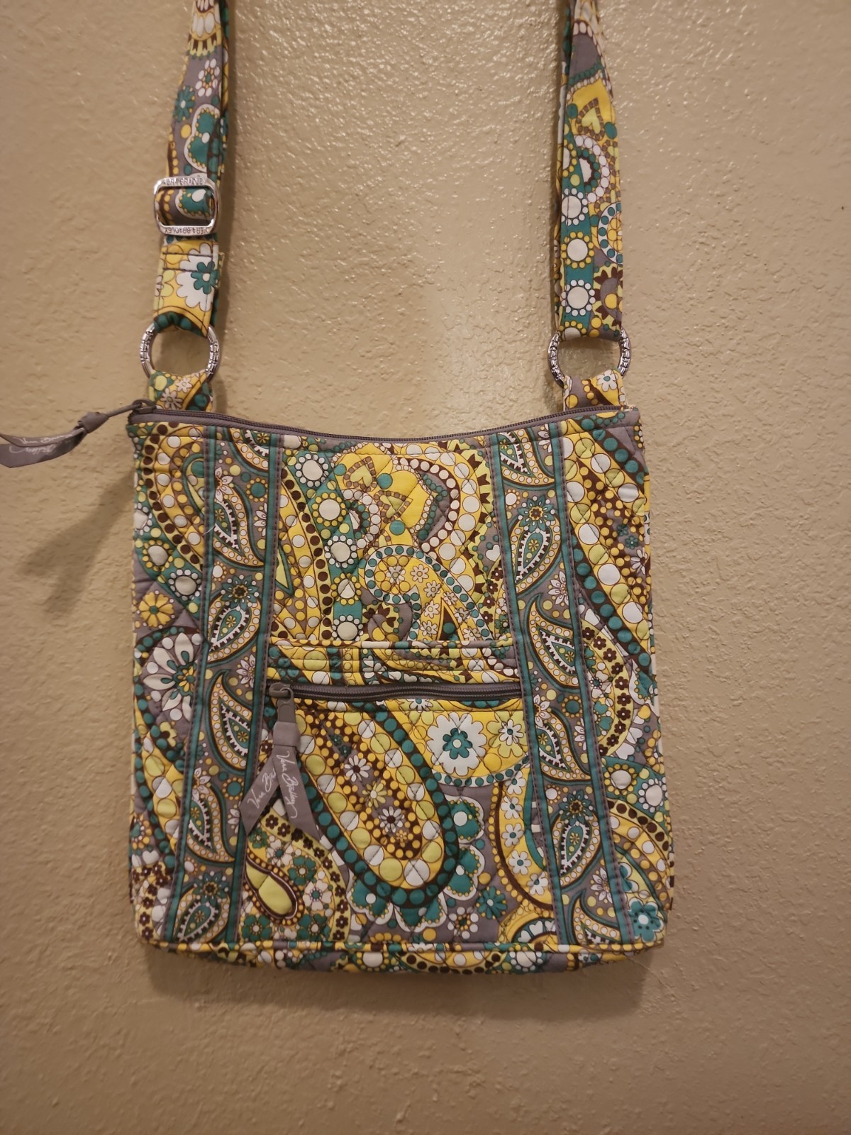 Vera Bradley Lemon Parfait Quilted Hipster Crossbody Bag Purse NWOT