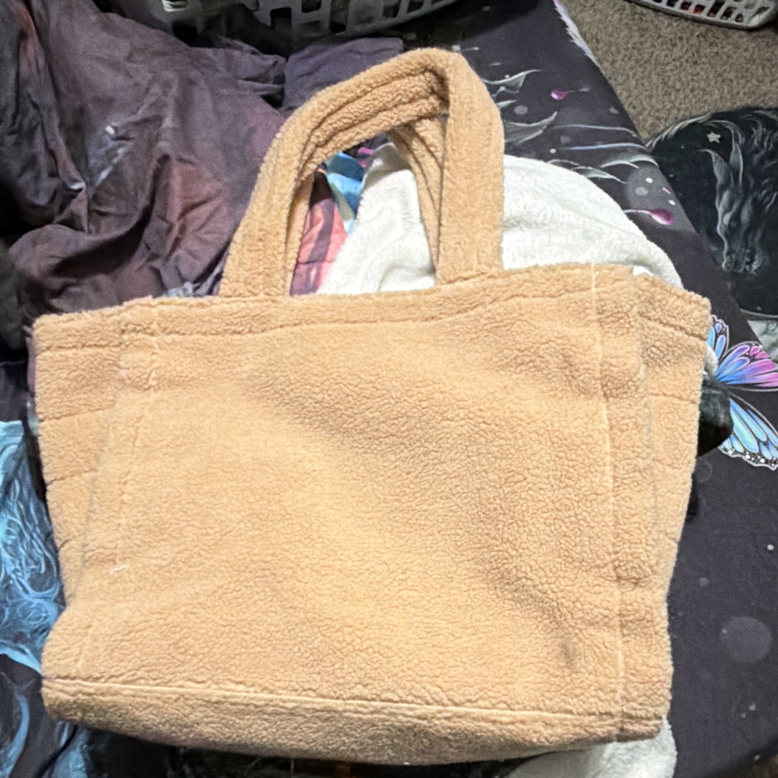 Victoria’s Secret Beige Logo Tote Bag Snap Closure Lined Inner Pockets