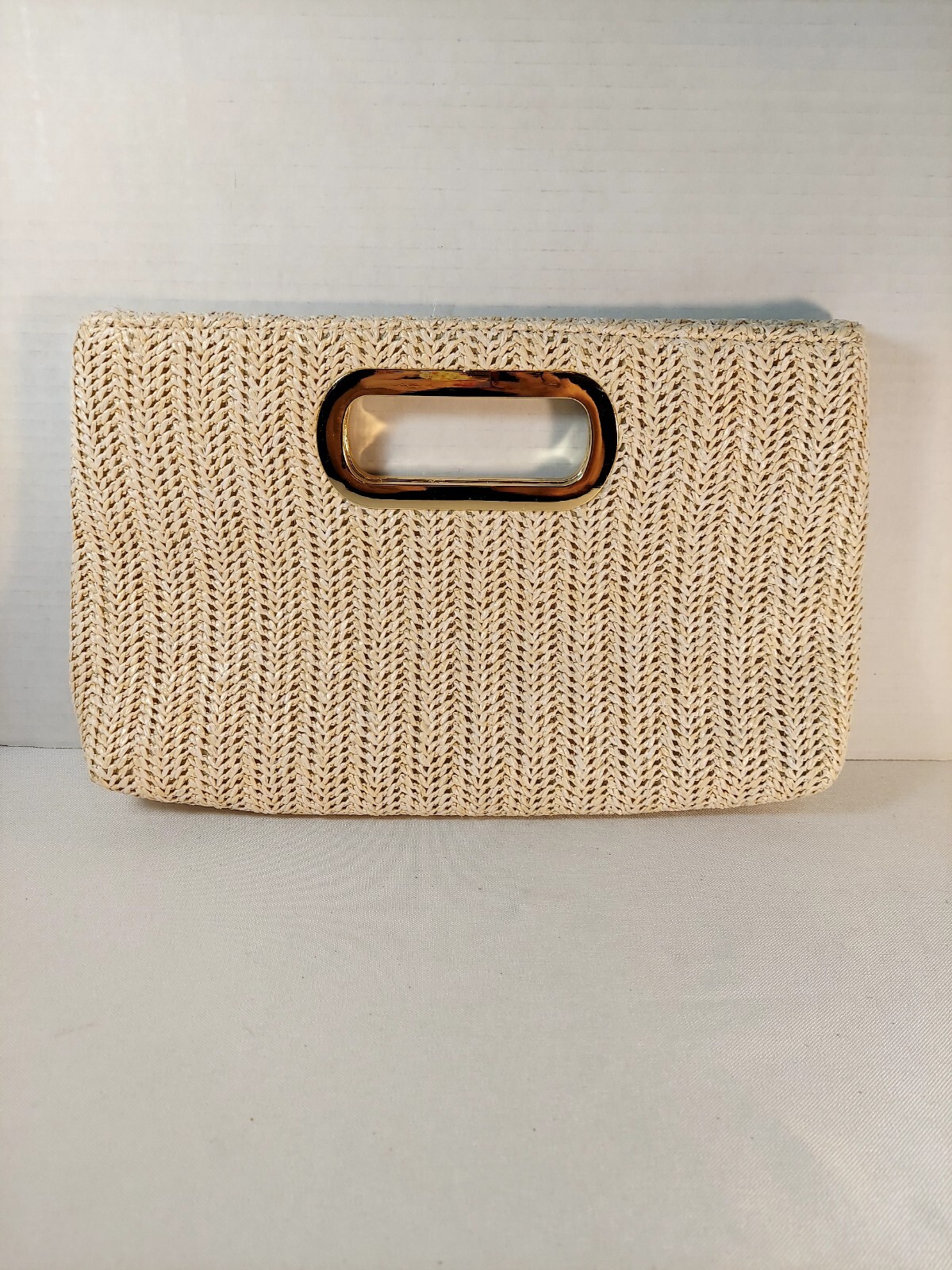 JNB Top Handle Twist Straw Clutch Purse – No chain strap
