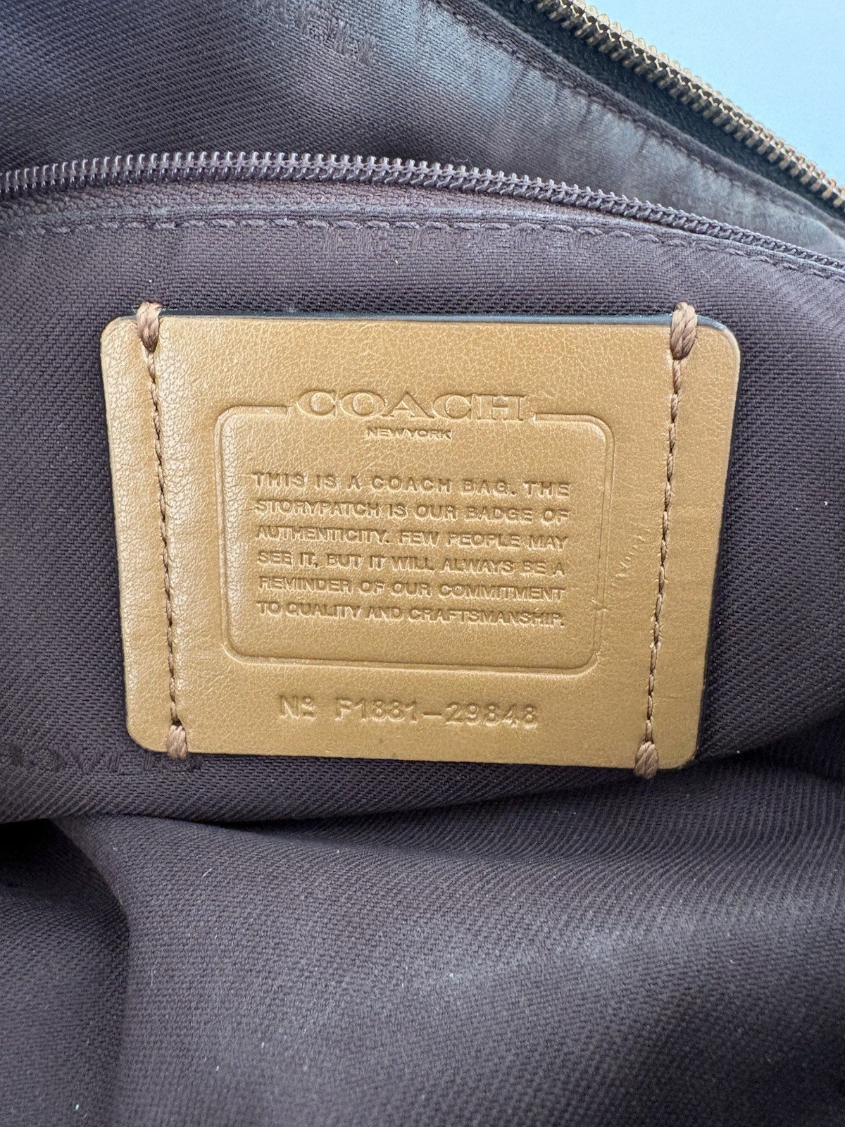 Coach Black/Beige/Brown Geometric Satchel Top Handle Bag, Zip, Detachable Strap