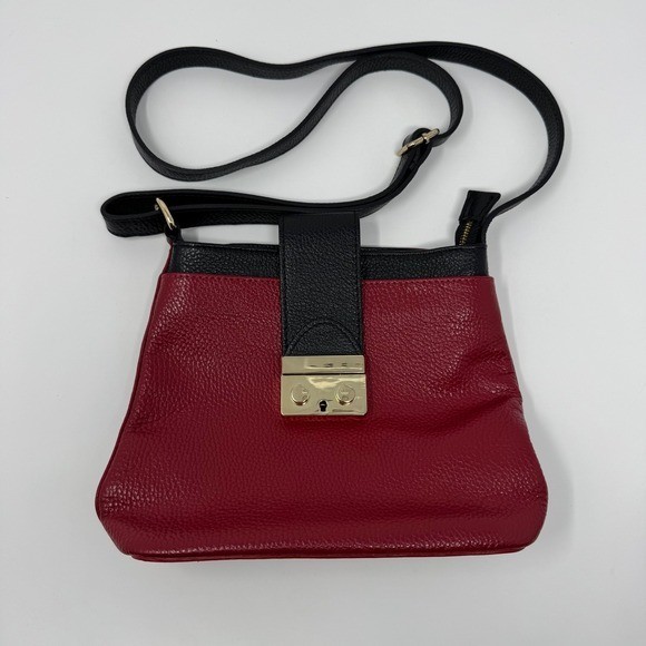 Valetnia Red Black Made in Italy Women’s Leather Purse 7.25×9.75×3