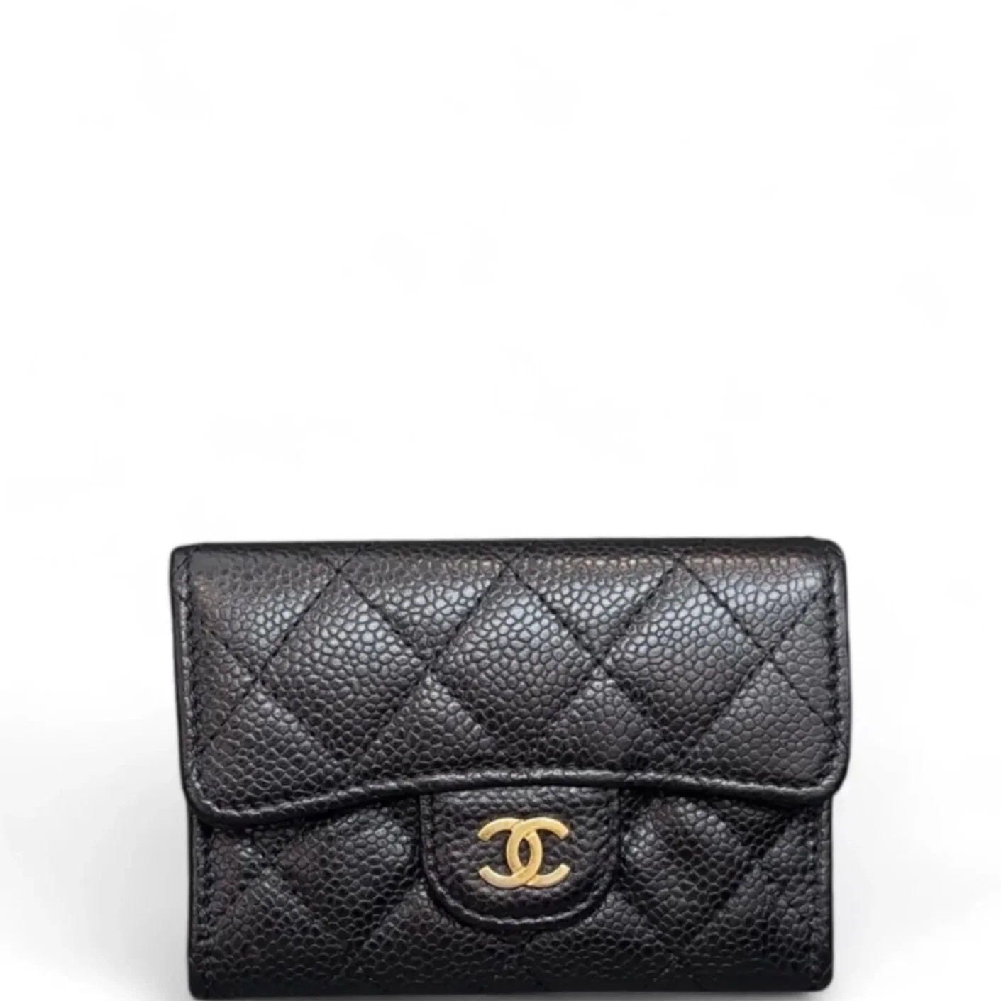 Chanel Quilted Card Holder Black Caviar (pa071826a1r)