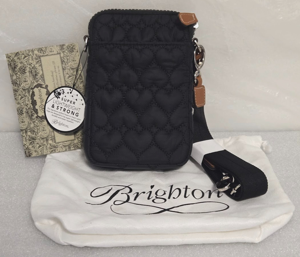 Brighton Kora Mini Utility Bag #H15103 One Size Heart to Heart Lightweight Black