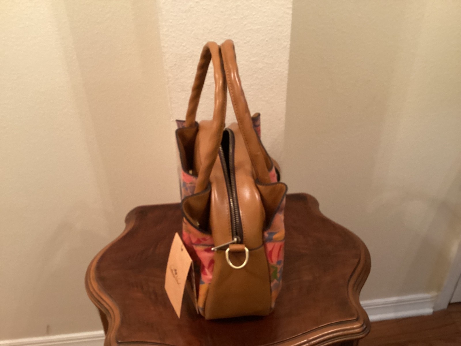 NWT PATRICIA NASH Ashford Leather Crossbdy Satchel Citrus Rose/Matching Wallet