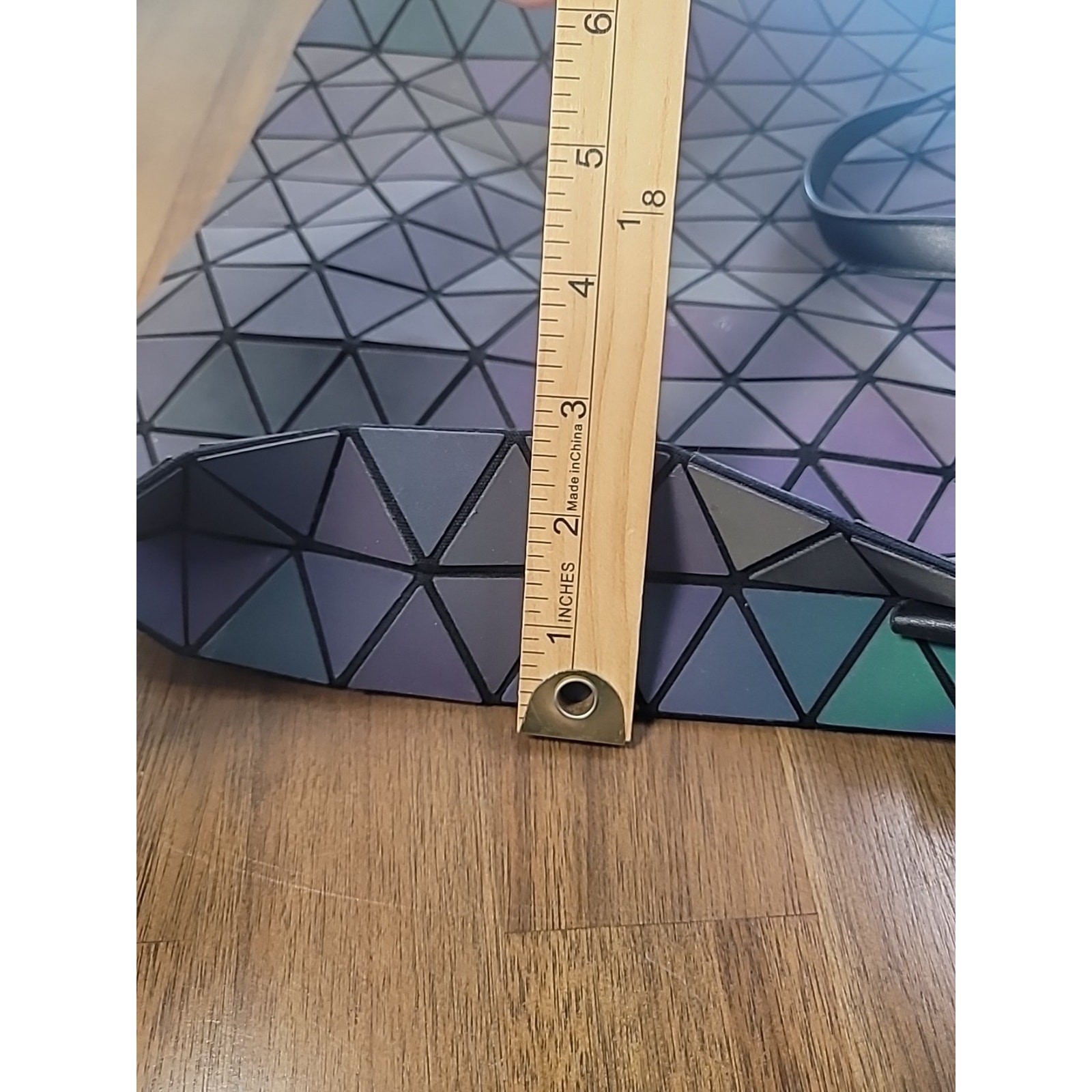 Luxshe Color Changing Prism Holographic Laptop Bag Futuristic Avante Garde Geo
