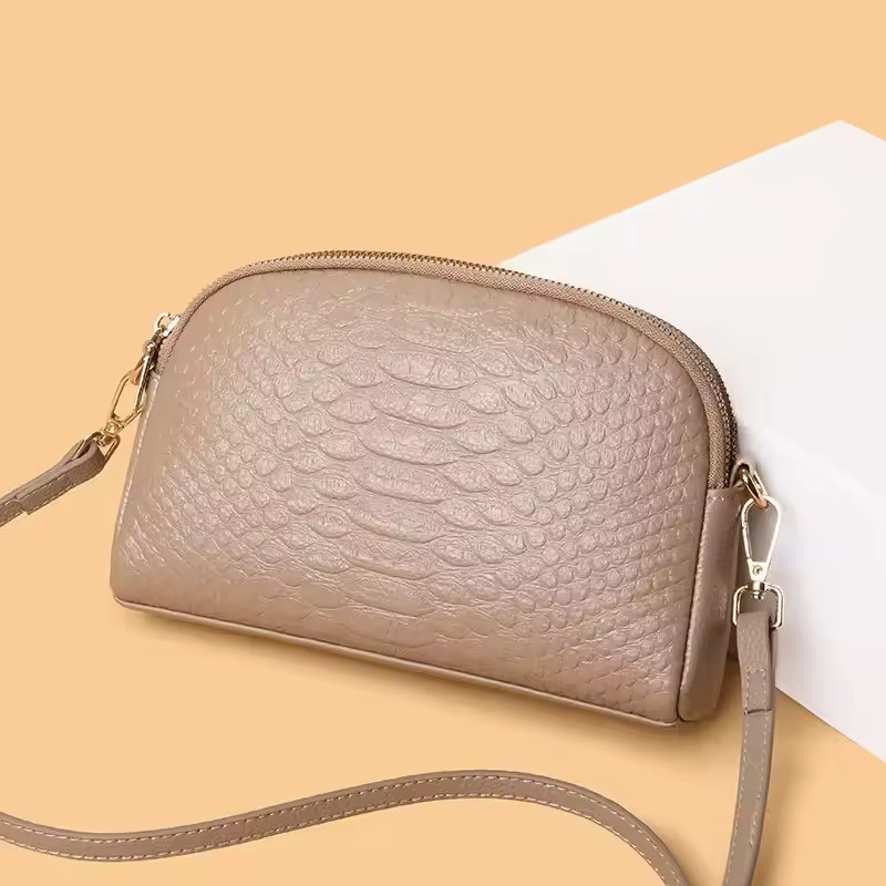 Luxury Crocodile Pattern Leather Crossbody Bag Women Cowhide Messenger Tote Hand