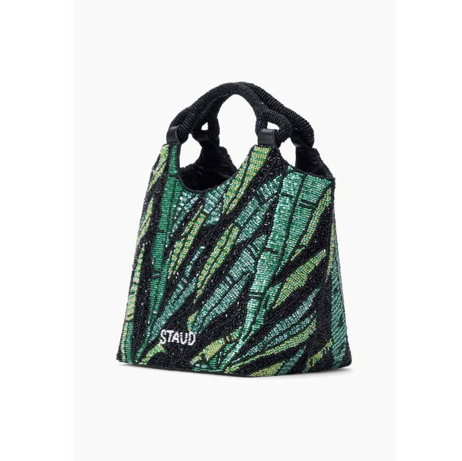 STAUD COTE BEADED BAG GREEN PALM MSRP$395 Chic& Perfect for Day-to-Night