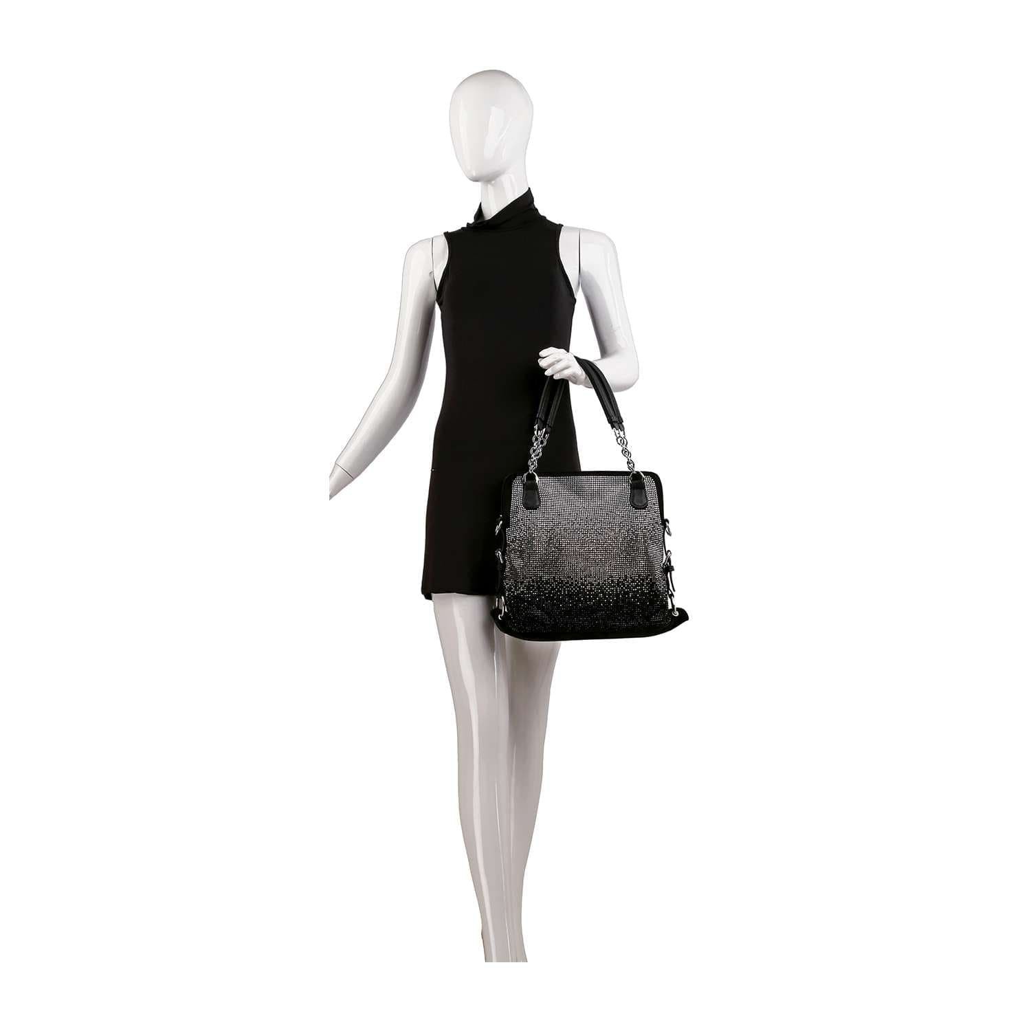 Stunning Ombre Rhinestone Shoulder Bag Women Sparkly Chain Tote Crossbody Purse