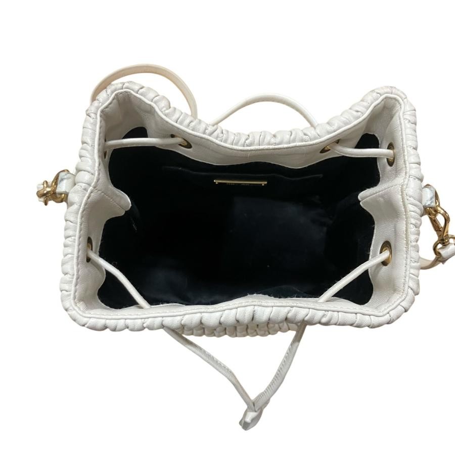MIU MIU Bag: Nappa Matelassé Drawstring Ivory W19H20D12cm w/o accessories;