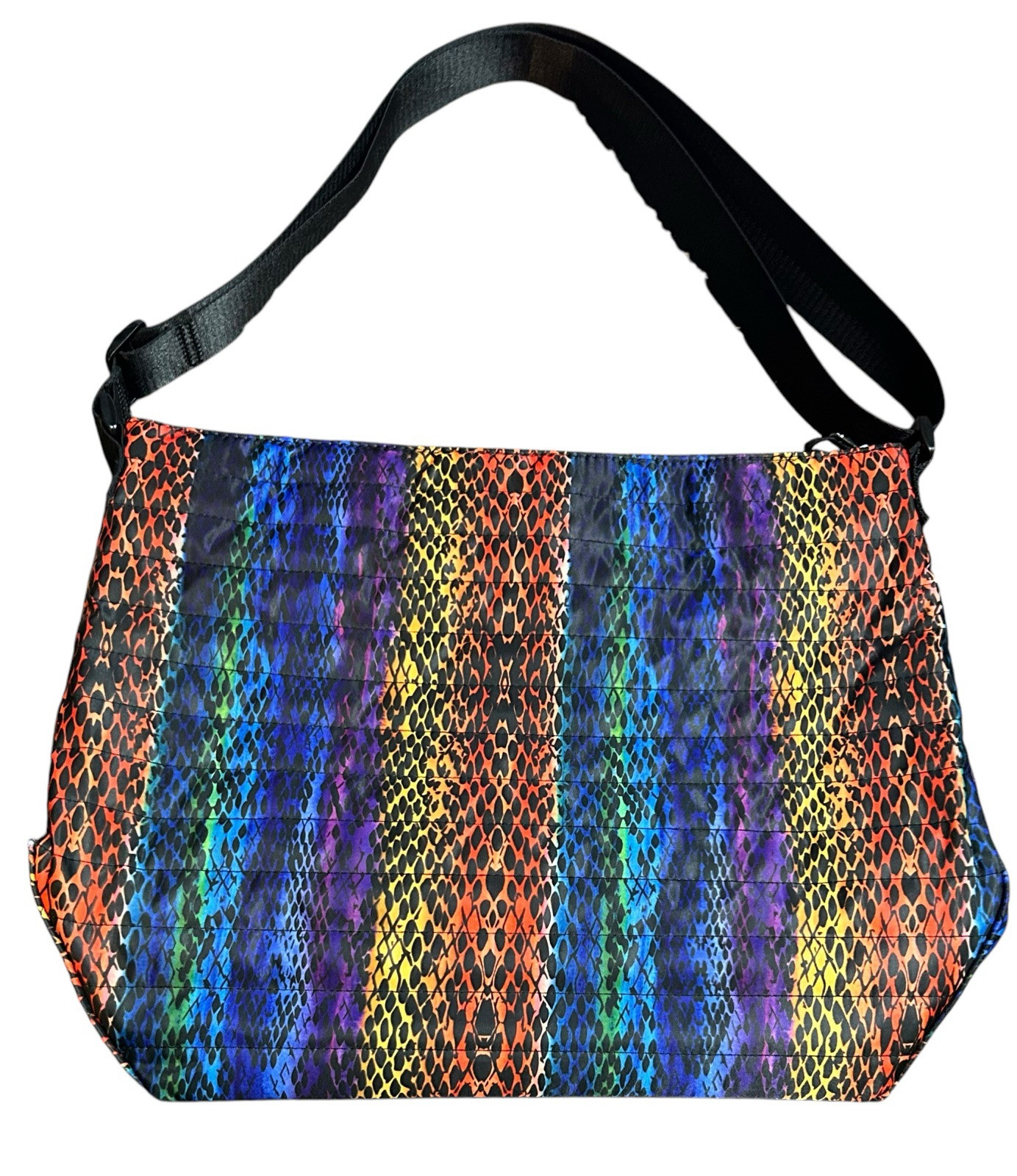 NWT Tahari Quilted Rainbow Snakeskin Print Recycled Shoulder Handbag Purse Women