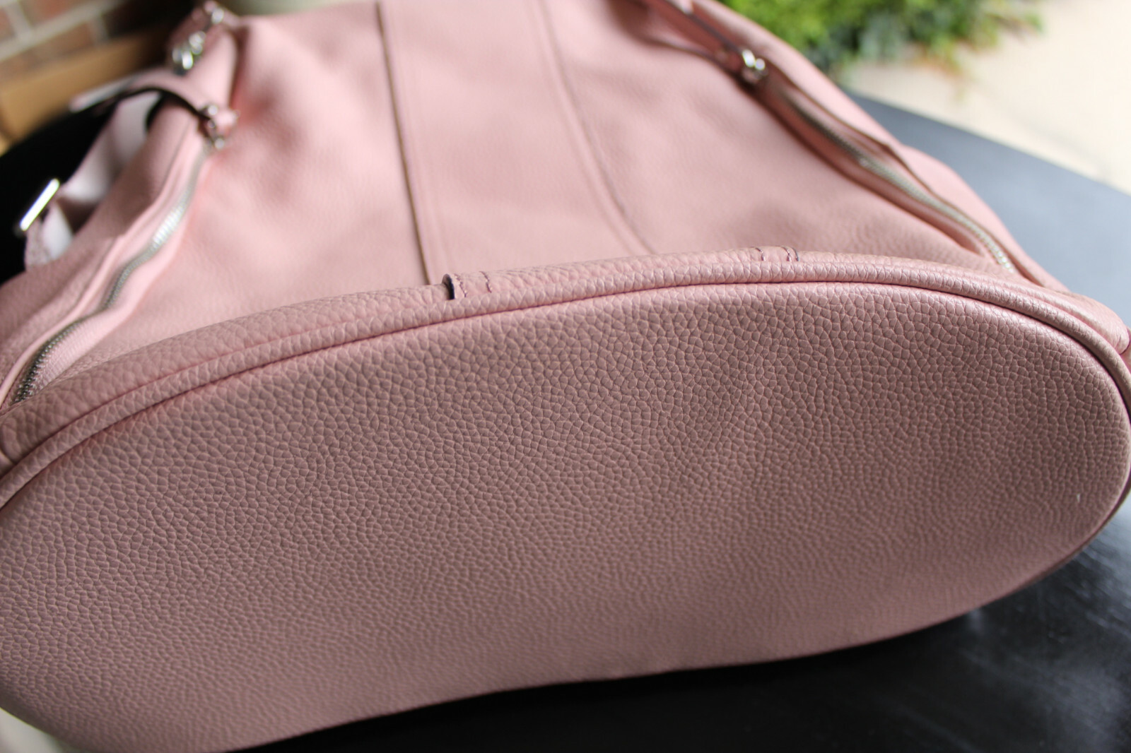 S ZONE PINK COWHIDE LEATHER BACKPACK WITH EXTRA SHOULDER STRAP EUCT