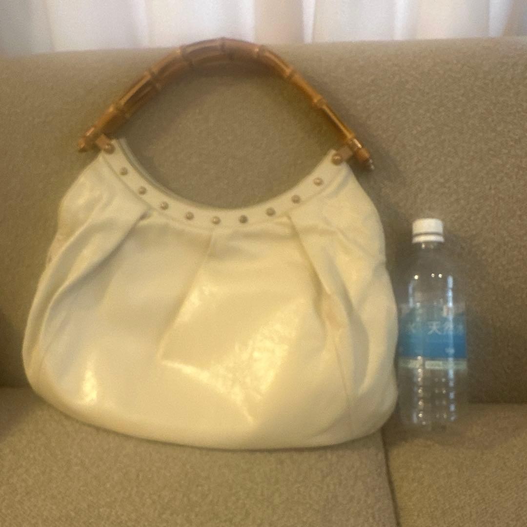 GUCCI Shoulder bag Bamboo leather White Authentic From Japan used