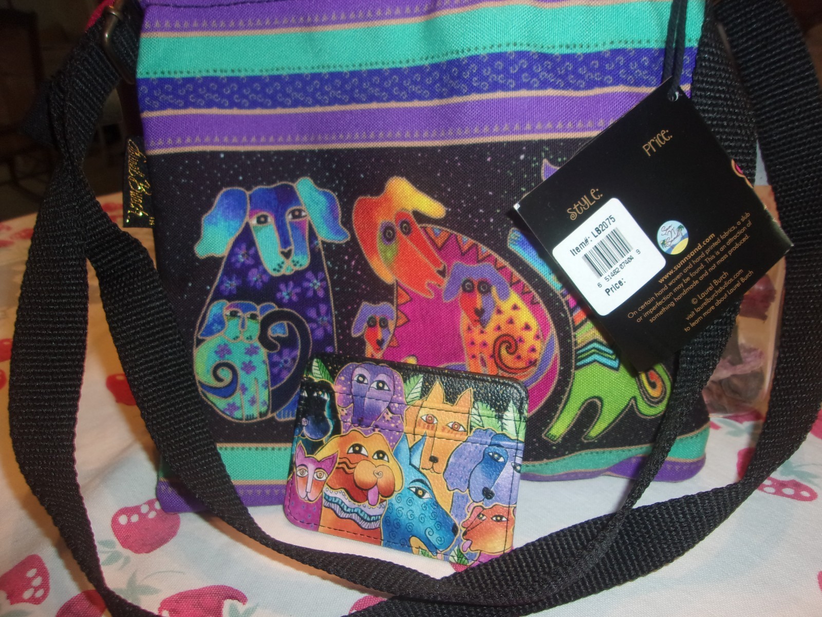 Laurel Burch Artistic Totes Cross body, 9.5 by 10-Inch, Dogs and Doggies Canvas