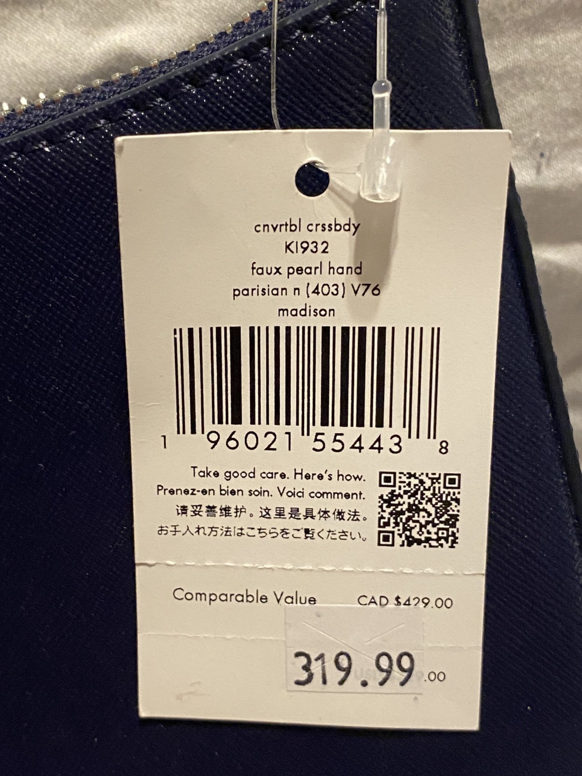 Kate Spade Parisian Navy Convertible Crossbody