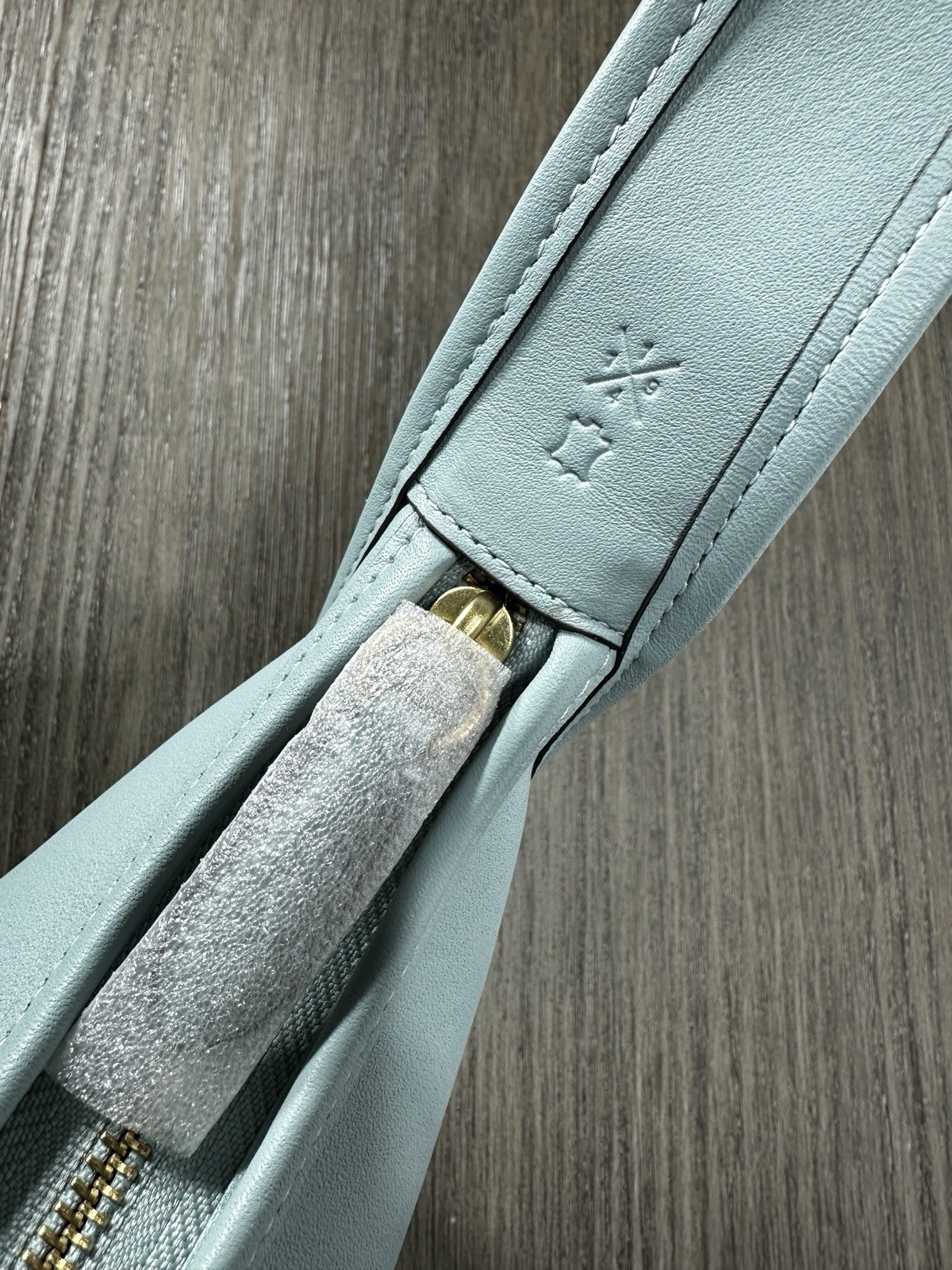 Coach Curve Zip Glovetanned Leather Bag Light Blue CAF11 NWT