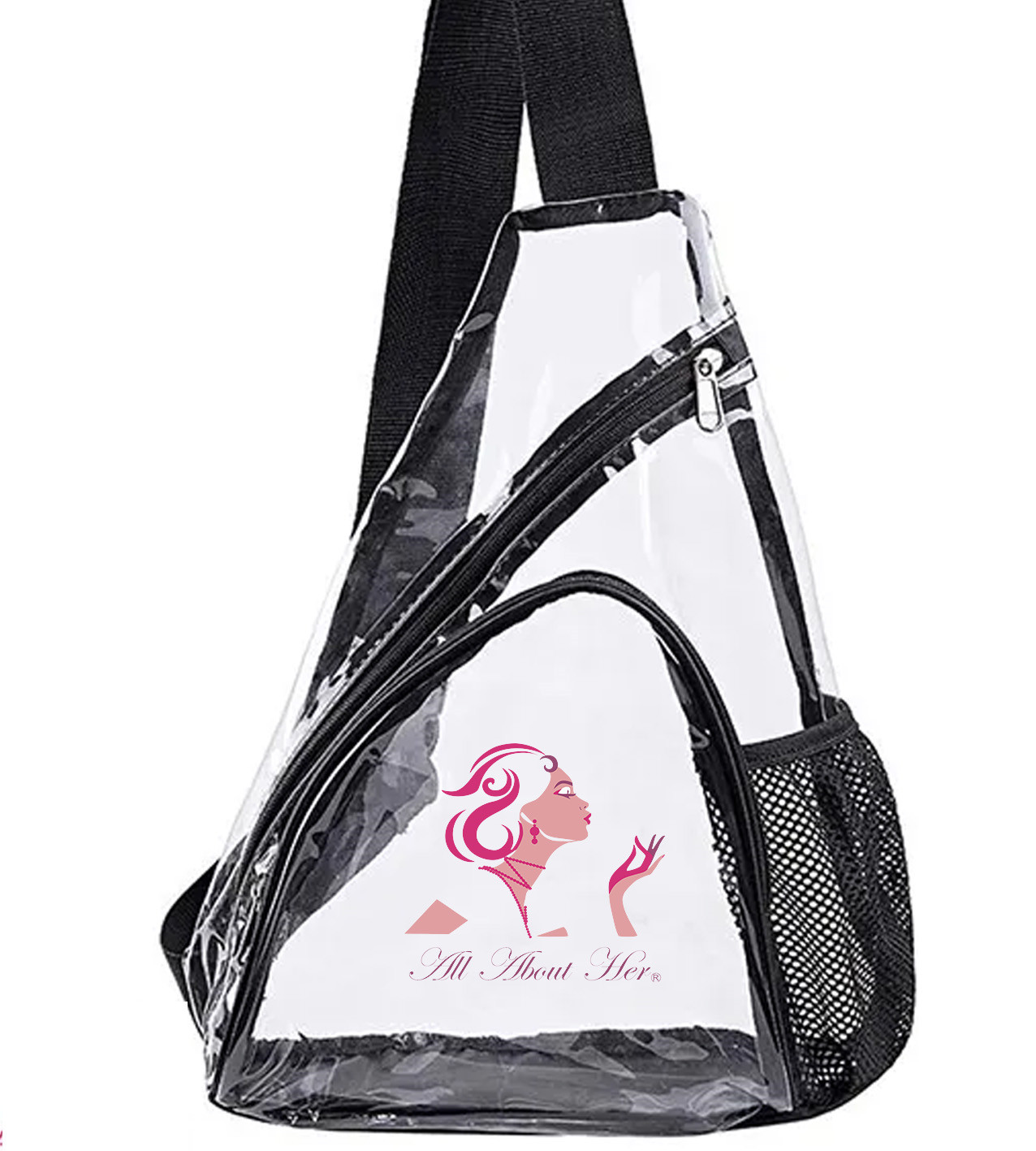 All About Her® Clear PVC Sling Bag – Shoulder Crossbody Backpack