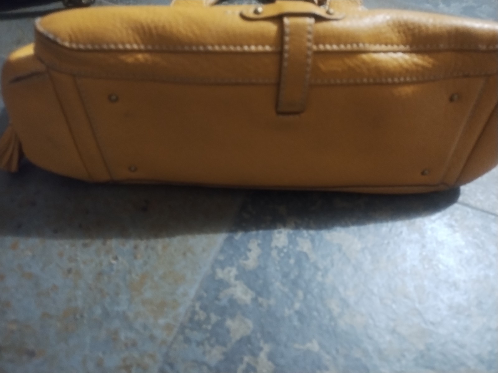 COLE HAAN LEATHER TOTE / SATCHEL MUSTARD YELLOW/ STRUCTURED SATCHEL/CLASSIC BAG