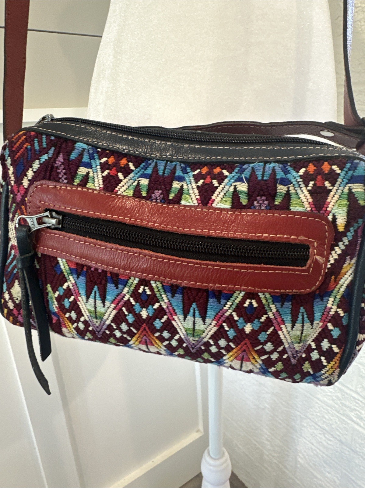 Guatemala Vibrant, Multicolor Crossbody Bag W/Artisanal Texture