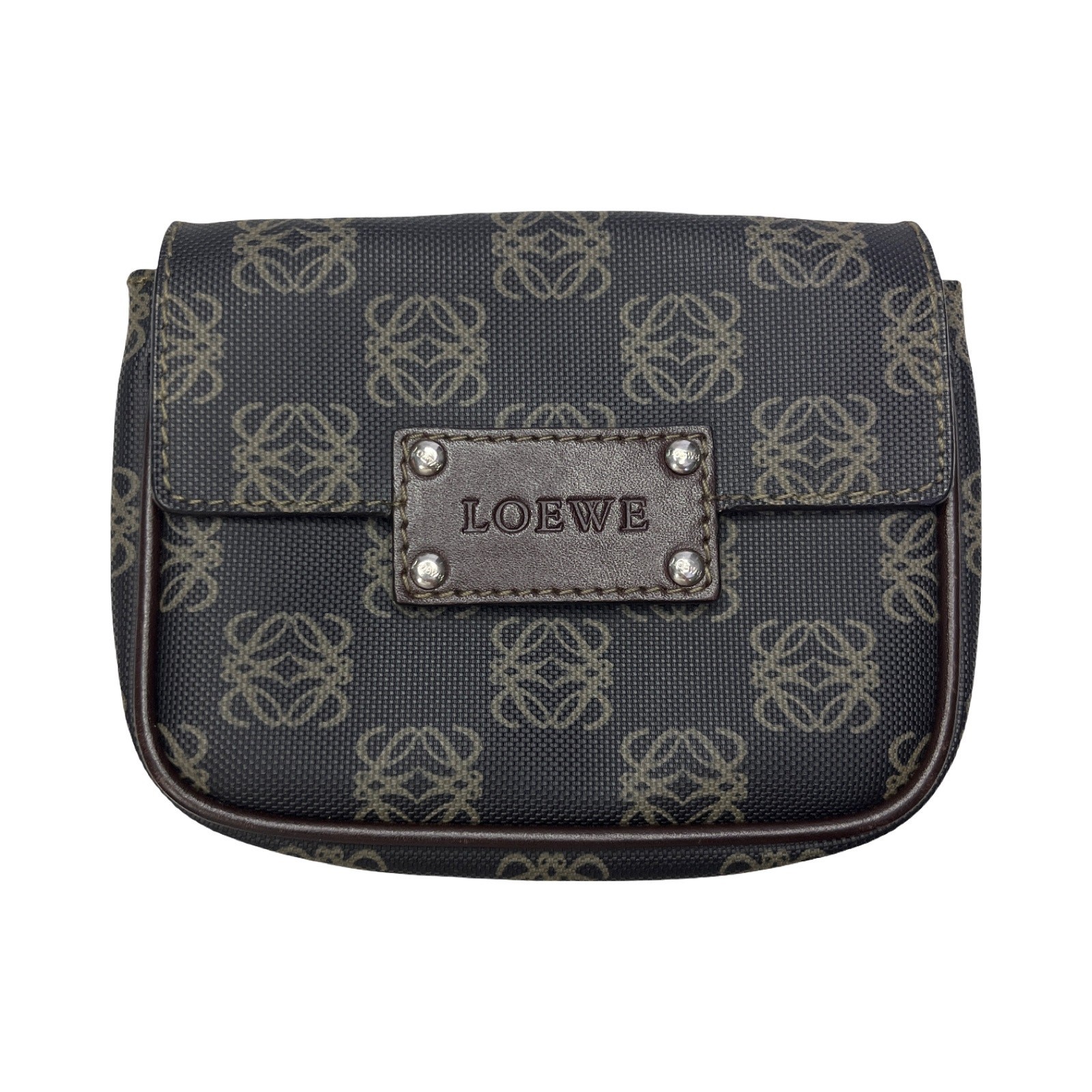 Loewe Anagram Monogram Crossbody Bag Brown Canvas Leather Vintage w/ Pouch