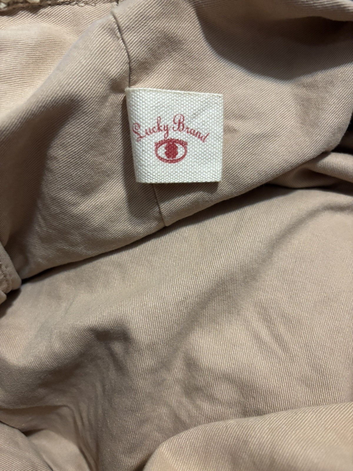 Lucky Brand Large Shoulder Bag 100% Cotton Cream Color 18in Width