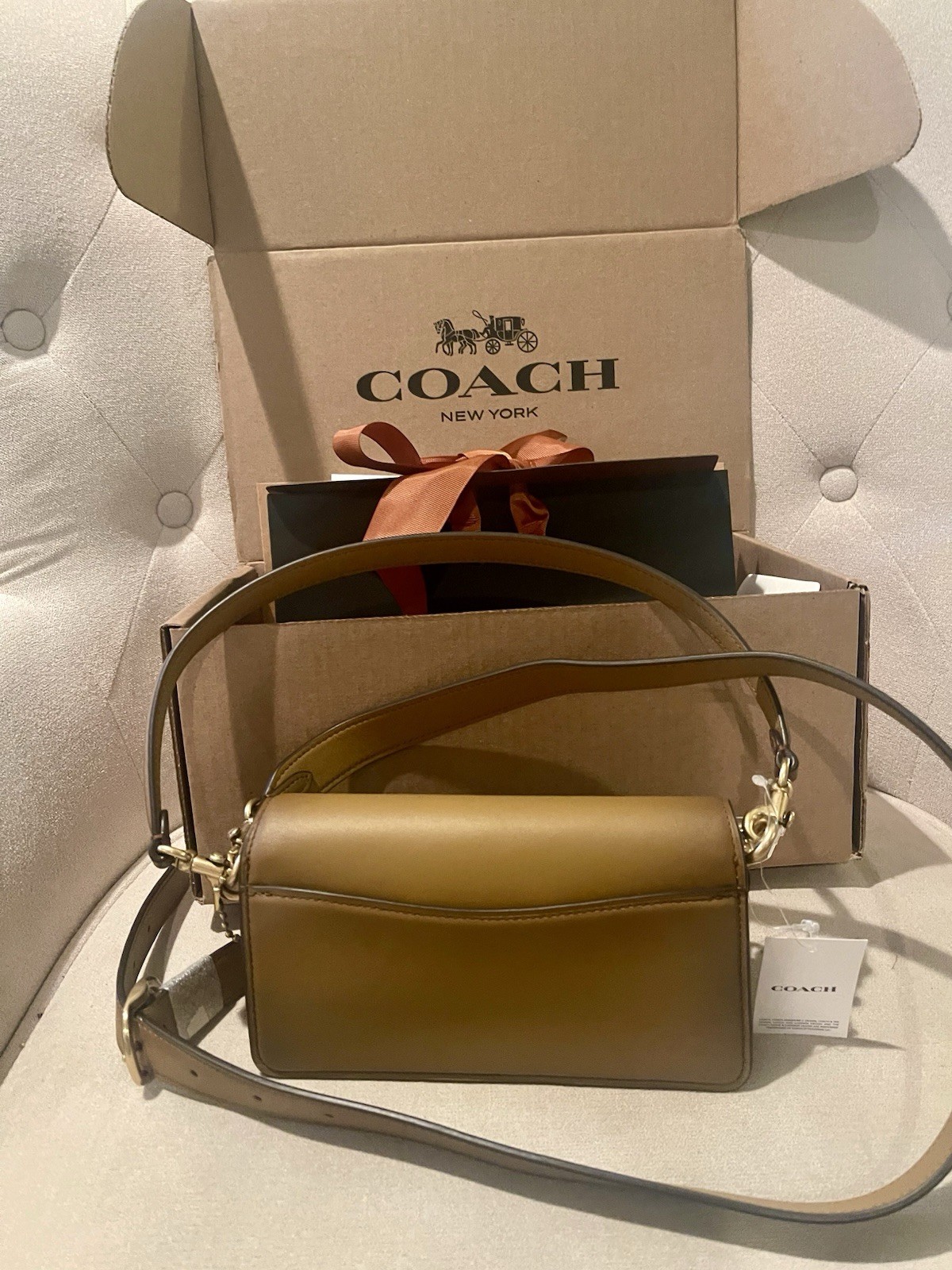 Coach Tabby 20 Shoulder Bag/ Crossbody In Honey Brown NWT Gift Box Or Bag
