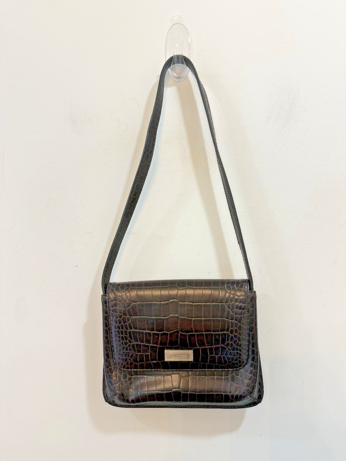 Vintage 90s Y2k Mini Shoulder Bag Croc Preppy Quiet Luxury Old Money Going Out