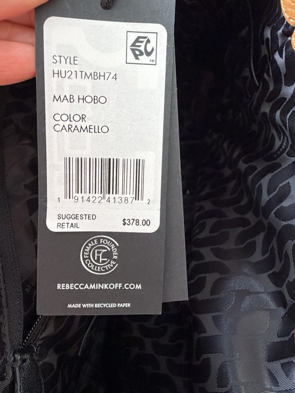 NWT Rebecca Minkoff Pebbled Cognac Leather Hobo Shoulder Bag $378