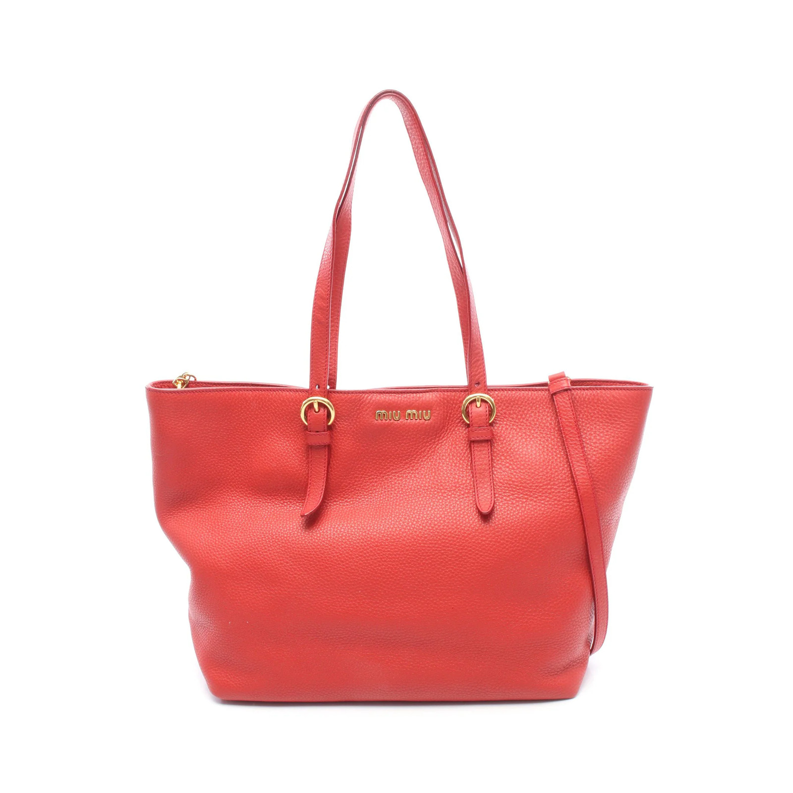 miu miu VIT.DAINO 2WAY Shoulder Bag Red Leather #RCB7148