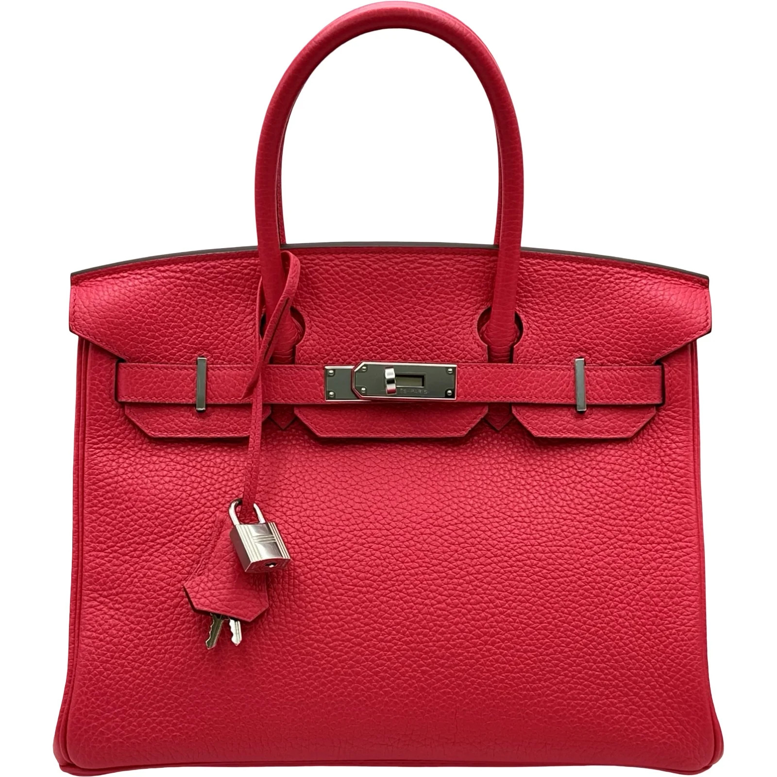 HERMES Birkin 30 Rose Extreme Taurillon Leather Handbag #OKB5854