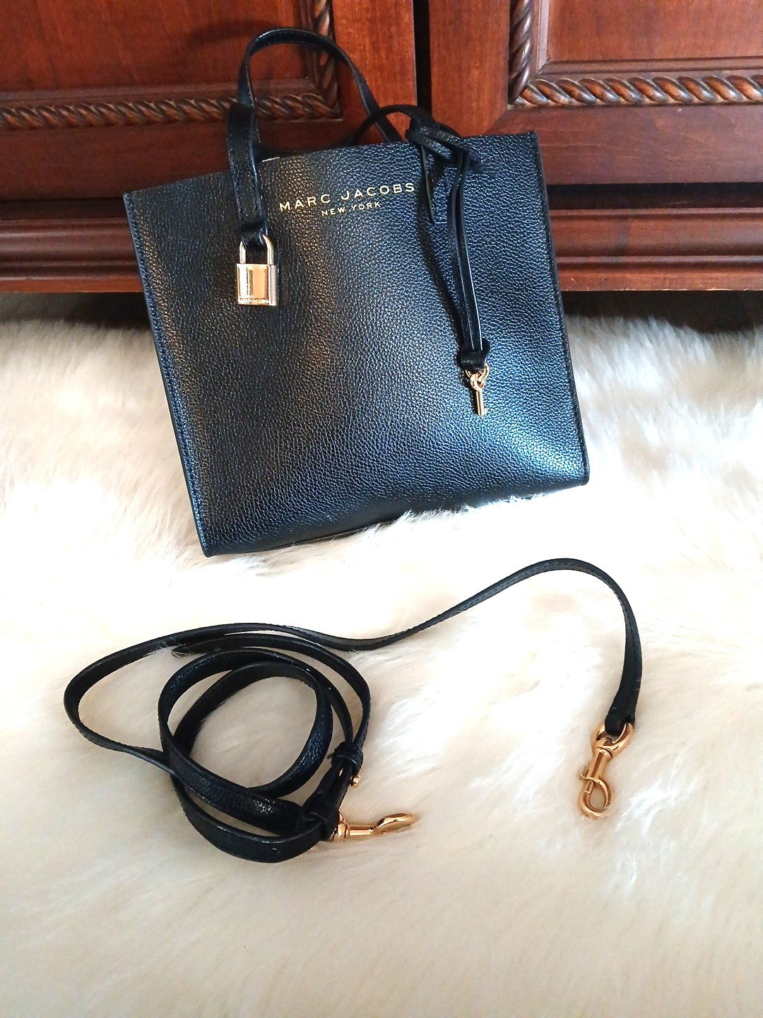 NWOT Authenticated RT $350 Marc Jacobs Mini Grind Pebbled Leather Crossbody Bag