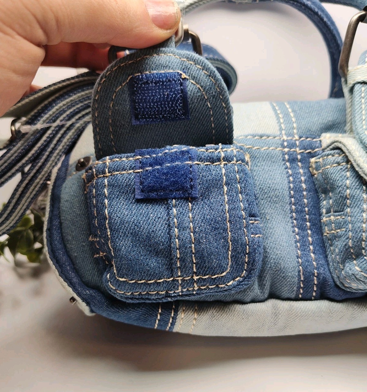 Patchwork Denim Handbag Crossbody The Britney Dolls Kill Current Mood Brand New