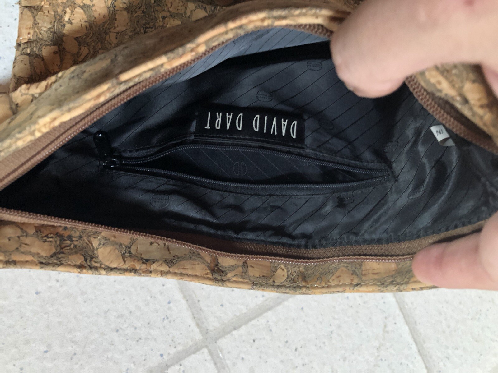 VINTAGE DAVID DART GENUINE CORK HANDBAG