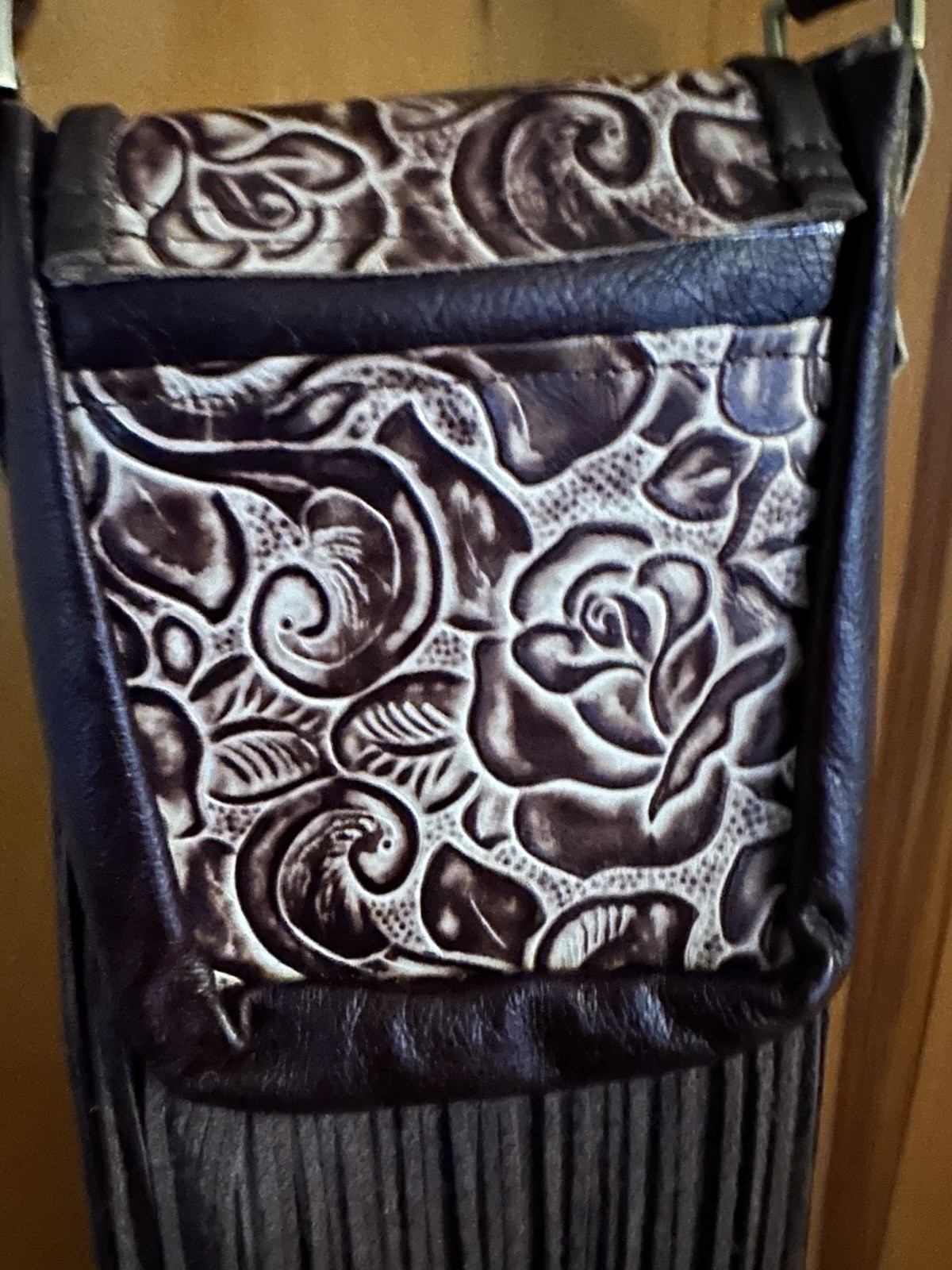 Hide Junkie Western Long Fringe Crossbody Bag Handmade Leather Purse