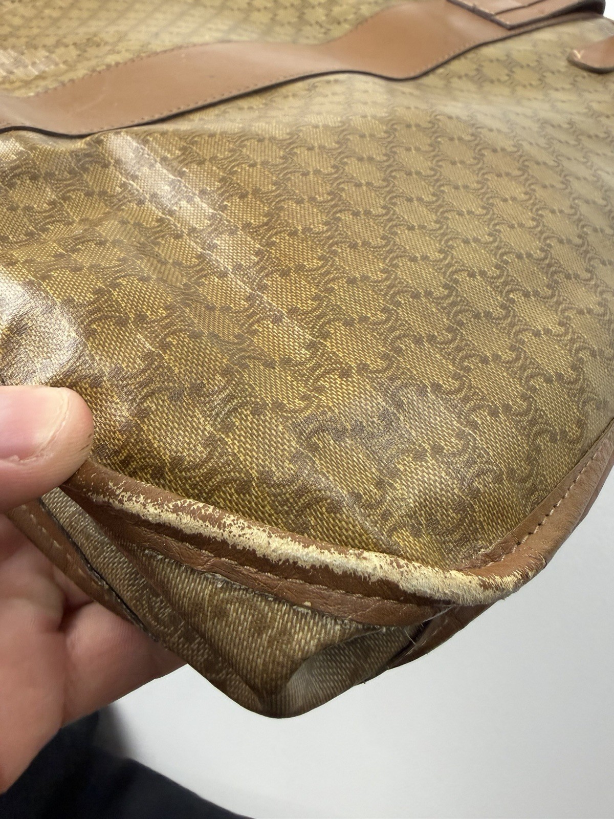 CELINE Vintage Macadam Tote Bag Large Monogram Rare 90 Triomphe Logo