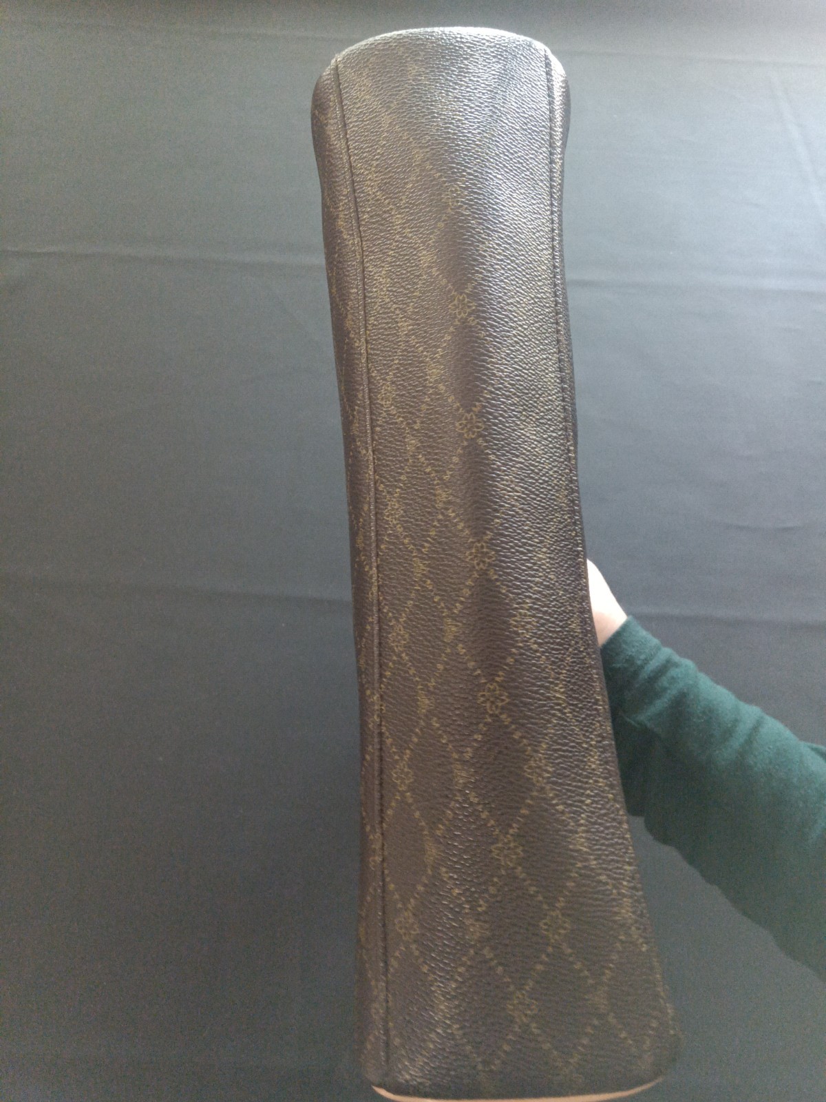 Misty Collection Brown Monogram Italian Leather Trim Handbag