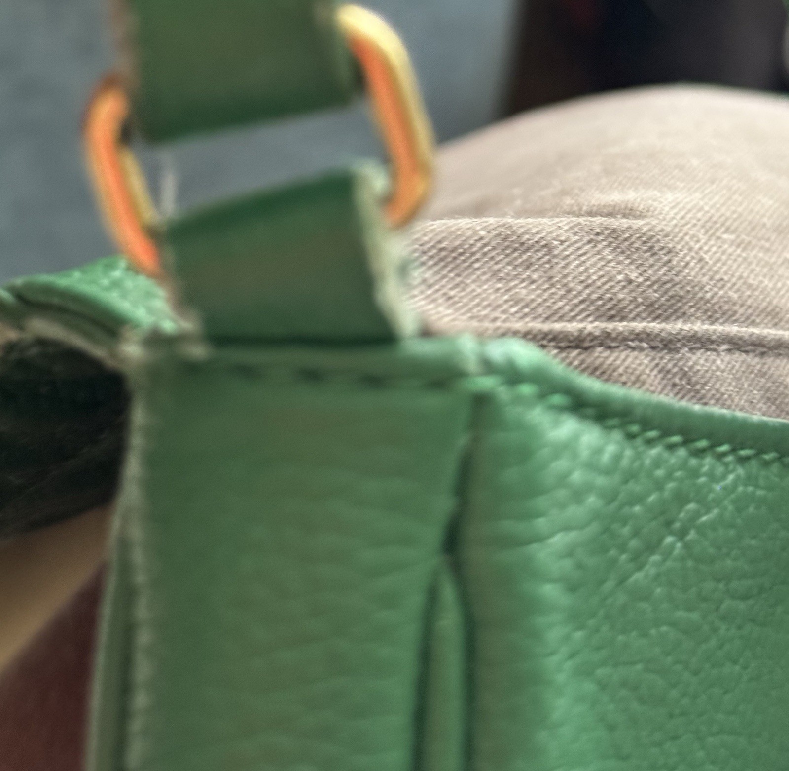 J. Crew Green Leather Flap Style Shoulder Bag Twist Lock Closure
