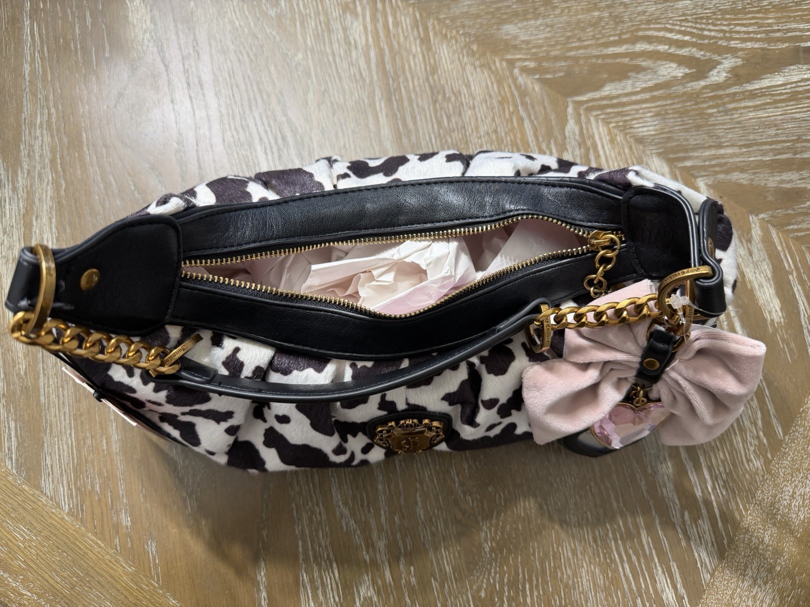 Juicy Couture Romance Cow Print Hobo Bag