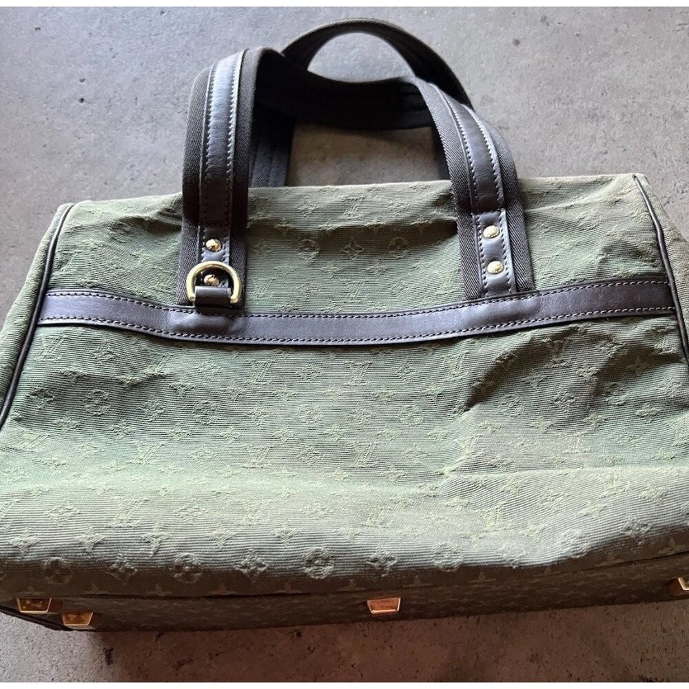 LOUIS VUITTON Josephine GM Monogram Authentic Green Khaki Brown Mini Lin Handbag