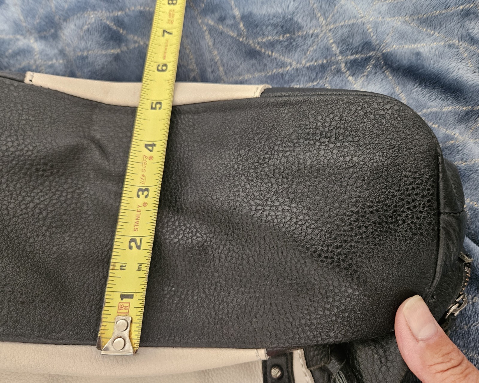 The SAK Paramount Black White Cream Pebble Leather Satchel Shoulder Bag Purse