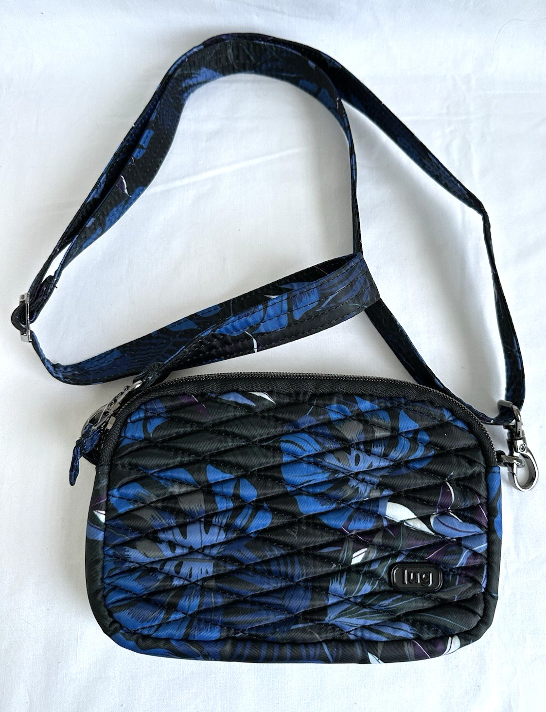LUG Blue Leaf COUPE Belt Bag Quilted Crossbody Shoulder Bag NWOT
