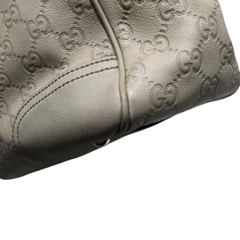 GUCCI Princetown Tote Bag Gray Leather Handbag 163805 #OKB4316