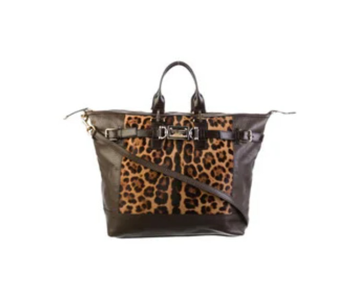 Dolce & Gabbana Miss Easy Duffle Tote Leopard Print+Leather-Pristine w/Dust Bag