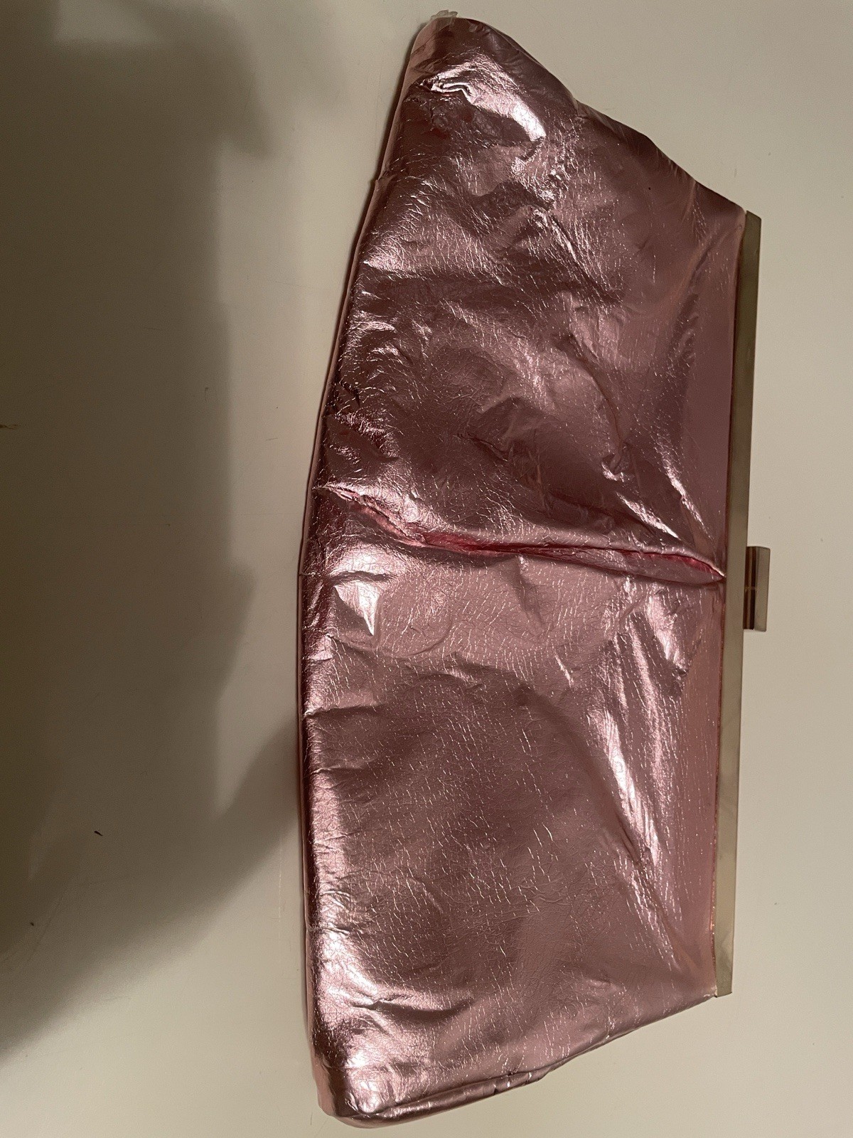 Michael Kors Medium Pouchette Bag Metallic, Soft Pink, Rose Gold Clutch