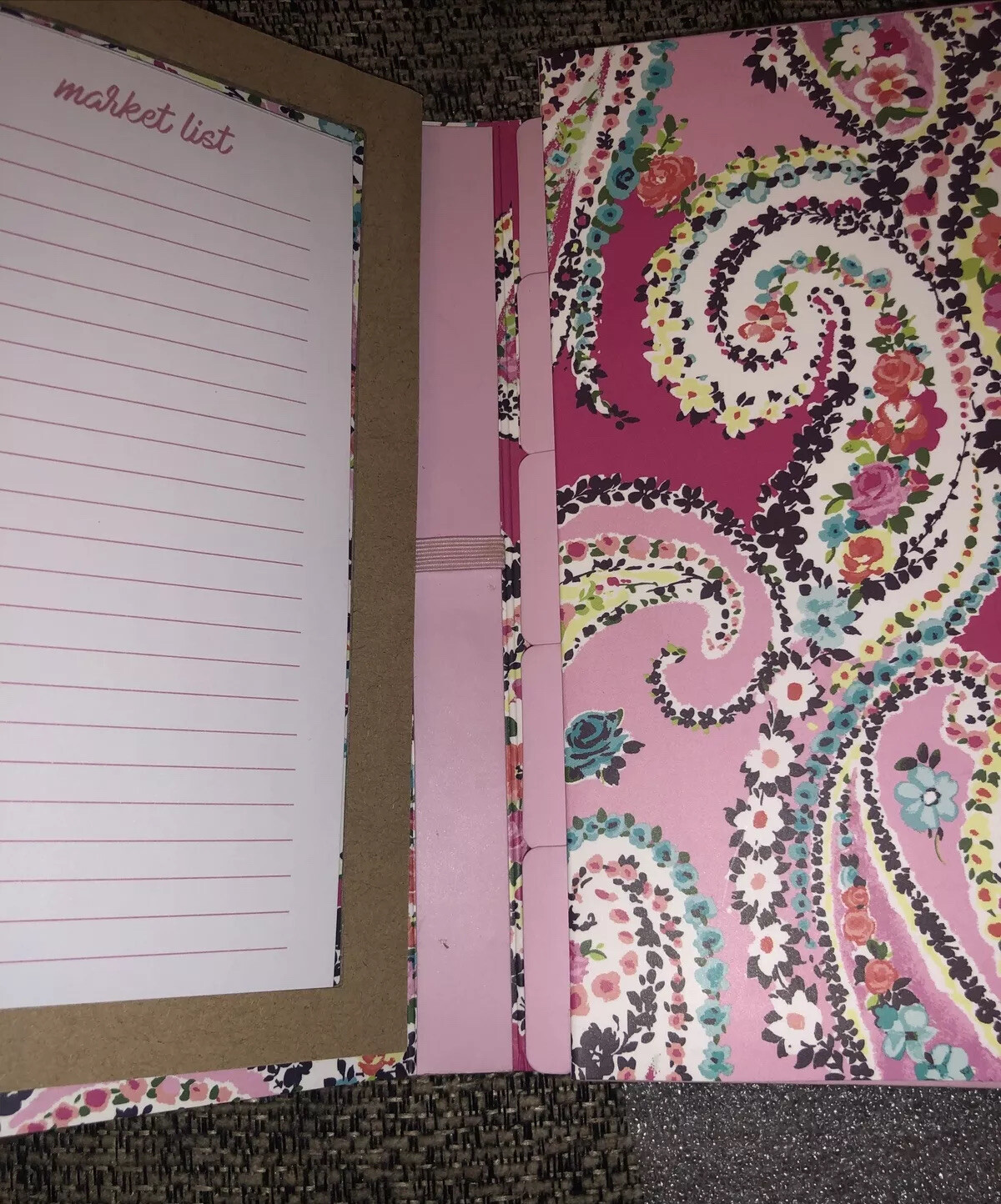 Vera Bradley Wildflower Paisley Fuchsia Market Coupon Organizer Holder Storage