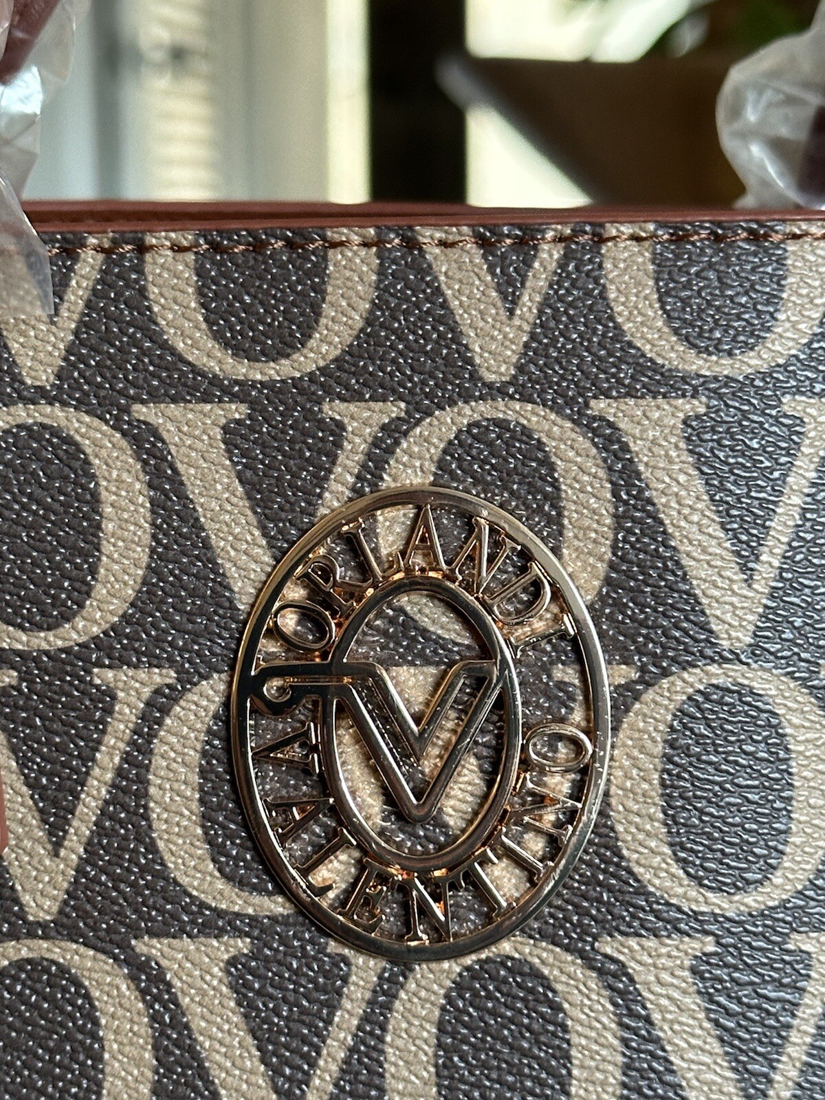Valentino Orlandi VOVO Handbag Crossbody Brown Signature Extra Woven Strap NWT